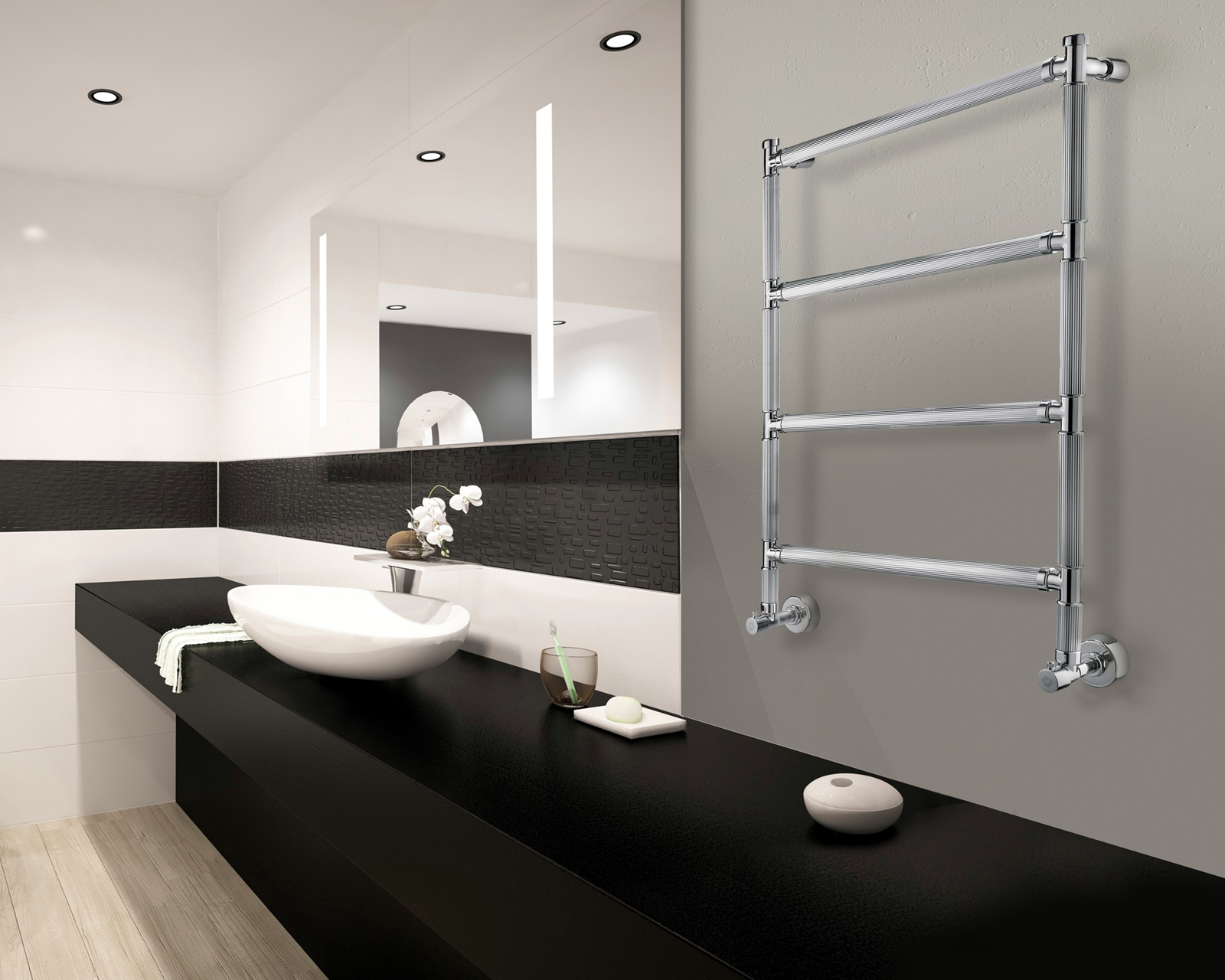 Modern design black luxury bathroom interior